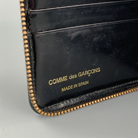 COMME des GARCONS Black Patent Leather Wallet