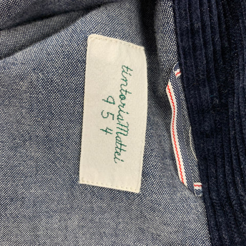 TINTORIA MATTEI Size XL Navy Corduroy Cotton Shirt Jacket