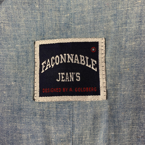 FACONNABLE Size XL Brown Blue Cotton Vest