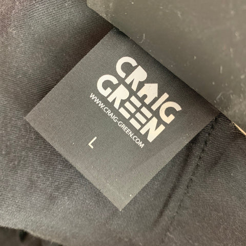 CRAIG GREEN Taille L Pantalon décontracté à pattes latérales en coton noir