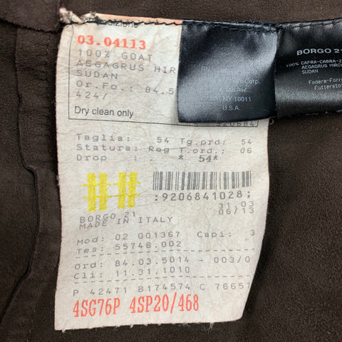 GIORGIO ARMANI Size 44 Brown Suede Peak Lapel Jacket
