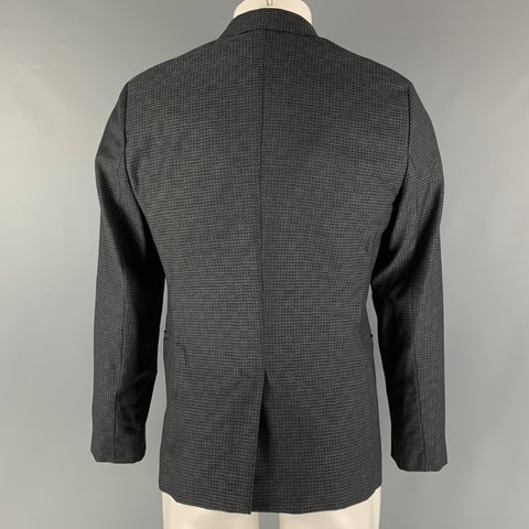 EMPORIO ARMANI Size 38 Charcoal Grey Wool Notch Lapel Sport Coat