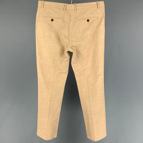 MARNI Size 34 Tan Nylon Blend Button Fly Dress Pants
