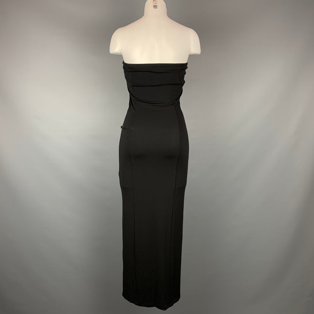 ZAMASPORT for GUCCI Size 2 Black Rayon Strapless Long Dress Sui Generis Designer Consignment ZAMASPORT for GUCCI Size 2 Black Rayon Strapless Long Dress Sui Generis Designer Consignment