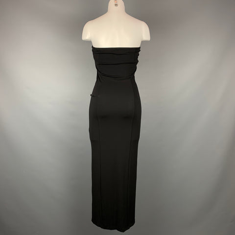 ZAMASPORT for GUCCI Size 2 Black Rayon Strapless Long Dress