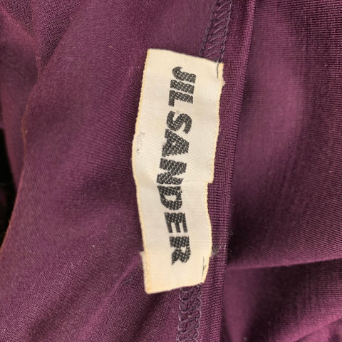 JIL SANDER Size S Eggplant Silk Tank Top