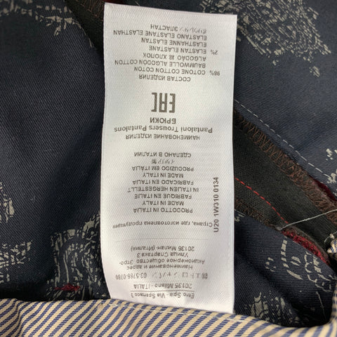 ETRO Size 32 Burgundy Black Velvet Cotton Slim Fit Tuxedo Dress Pants