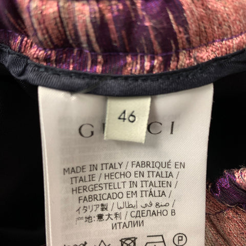 GUCCI Size S Purple Pink Abstract Silk Blend Joggers Shorts