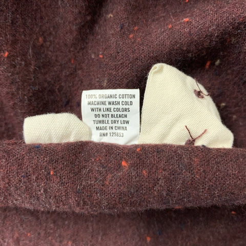 TAYLOR STITCH Size L Burgundy Heather Cotton Patch Pockets Long Sleeve Shirt