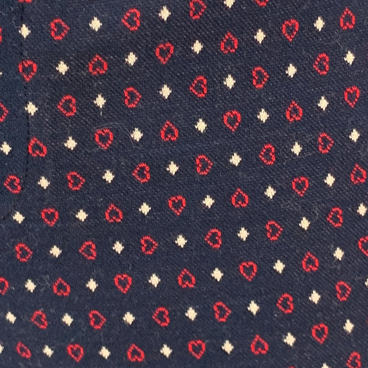 GUCCI Size 0 Navy Red Cotton Heart Narrow Leg Casual Pants
