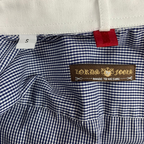 LORDS & FOOLS Size S Blue & White Gingham Cotton Blend Long Sleeve Shirt