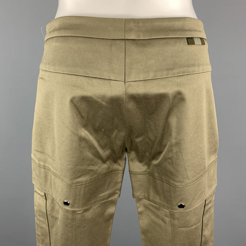 GUCCI Size 2 Olive Cotton / Elastane Snaps Cargo Cuff Zipper Casual Pants