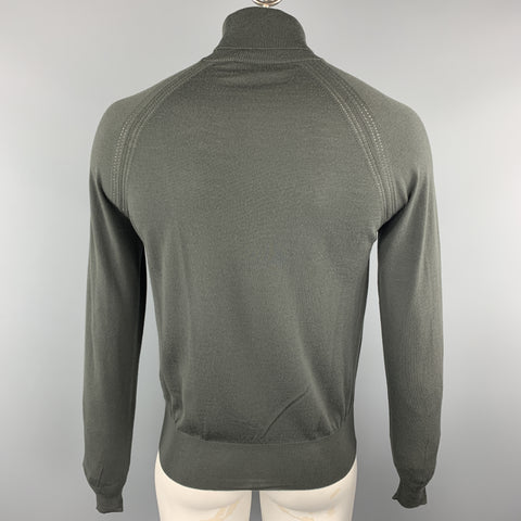 PRINGLE of SCOTLAND Size L Slate Wool Turtleneck Pullover Sweater