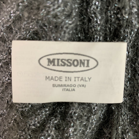 MISSONI Size 2 Grey Silver Mohair Blend Knitted Casual Top