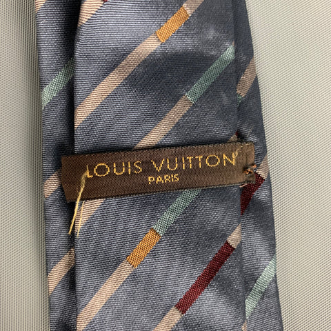 LOUIS VUITTON Multi-Color Diagonal Stripe Silk Neck Tie