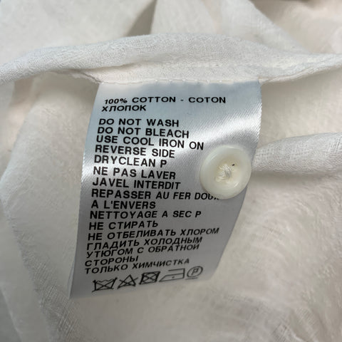 ANN DEMEULEMEESTER Taille 6 Blouse longue texturée en coton blanc