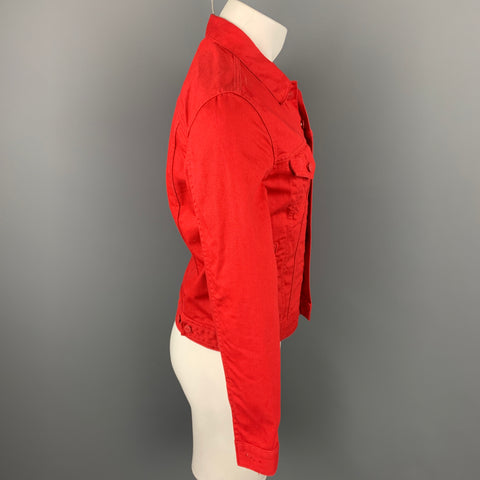 LEVI'S Size S Red Cotton Trucker Jacket