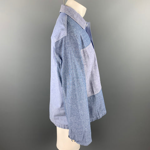 ENGINEERED GARMENTS Taille M Chemise à manches longues en coton bleu à tissus mélangés