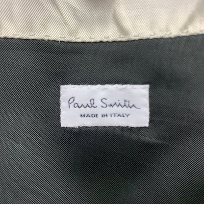 PAUL SMITH Size 40 Black Embroidery Velvet Notch Lapel Sport Coat