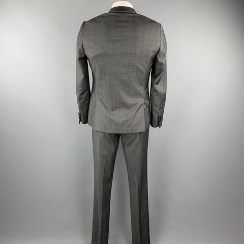 PAUL SMITH Size 40 Charcoal Wool Shawl Lapel Regular Tuxedo