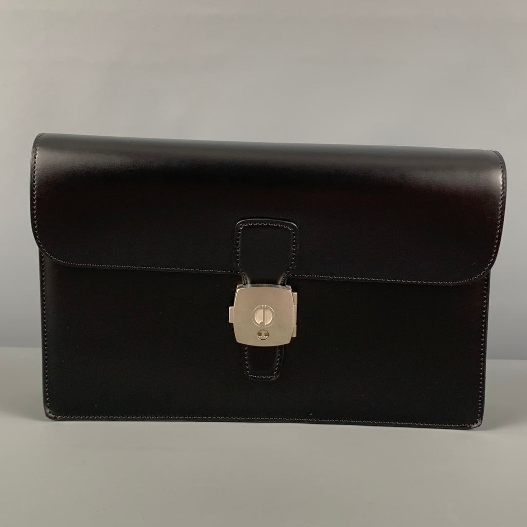 DUNHILL Black Cowhide Leather Confidential Second Bag