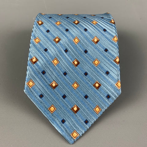 ERMENEGILDO ZEGNA Blue & Yellow Rhombus Silk Tie