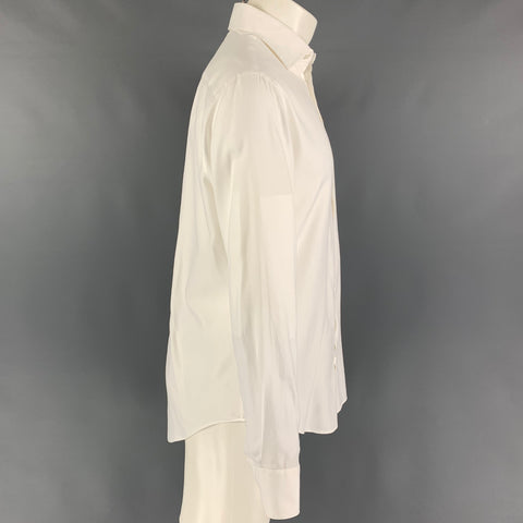 GIORGIO ARMANI Size S White Cotton Button Up Long Sleeve Shirt