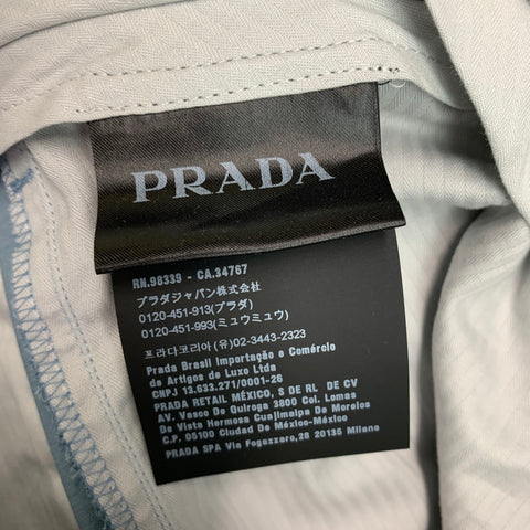 PRADA Size 34 Blue Solid Cotton Elastane Zip Fly Dress Pants