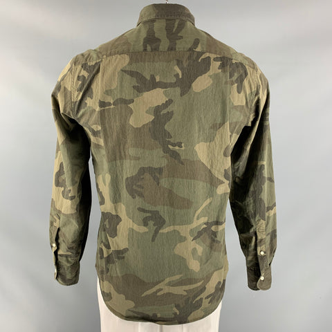 SID MASHBURN Size M Olive Camo Button Down Long Sleeve Shirt