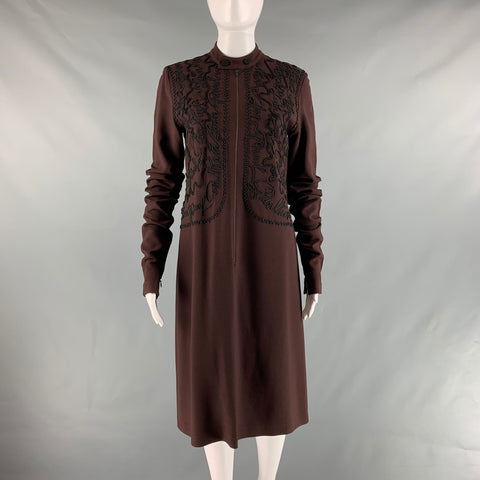 JEAN PAUL GAULTIER VINTAGE Talla 8 Vestido de mezcla de poliéster negro marrón