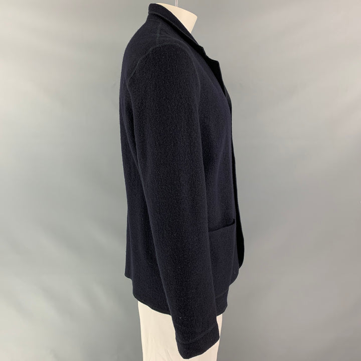 BUCK MASON Size L Navy Merino Wool Solid Jacket