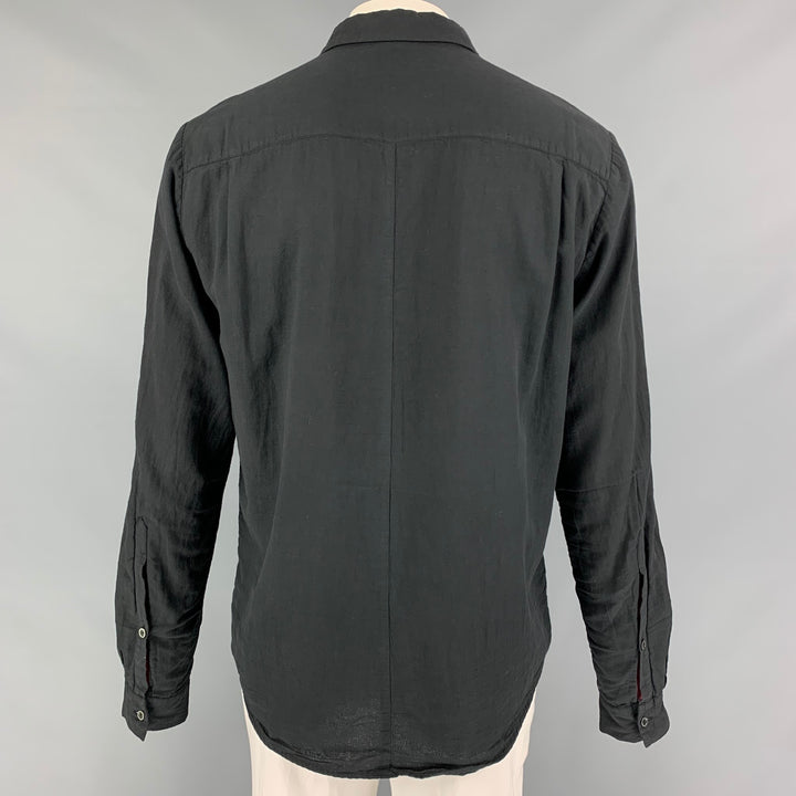 FORME 3’3204322896 Size 42 Black Cotton Long Sleeve Shirt