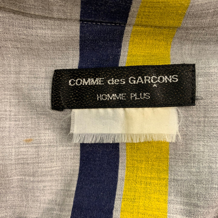 COMME des GARCONS HOMME PLUS Size L Grey Multi-Color Stripe Long Sleeve Shirt