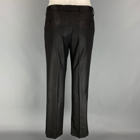 CALVIN KLEIN COLLECTION Size 36 Black Sparkle Wool Peak Lapel Tuxedo