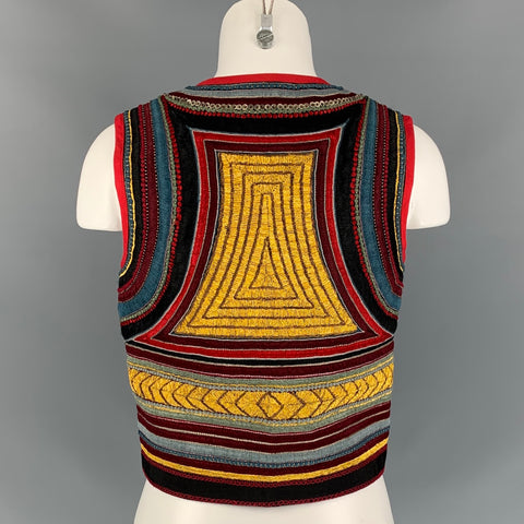 DRIES VAN NOTEN Size S Multi-Color Cotton Embroidered Cropped Vest
