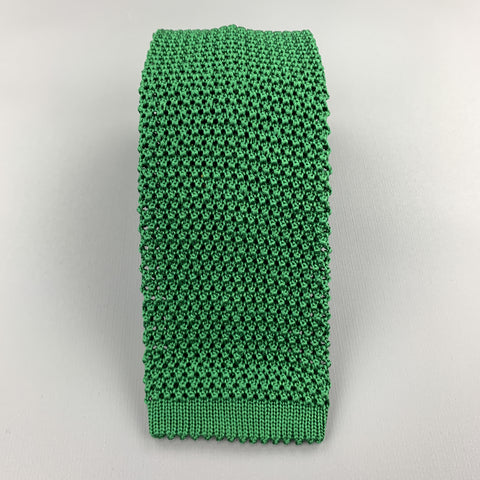 PAUL STUART Dark Green Silk Textured Knit Tie