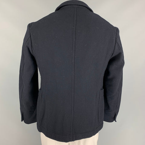 45rpm Size XL Navy Wool Blend Notch Lapel Jacket
