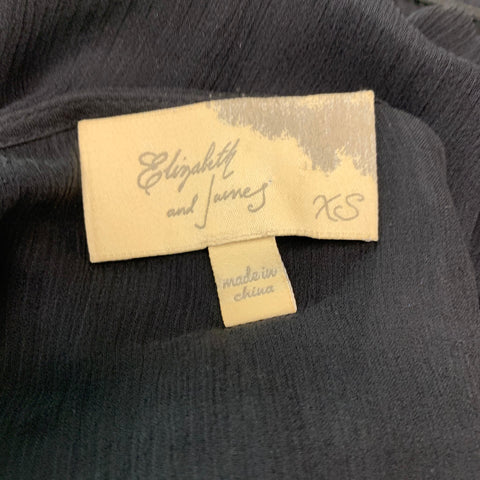 ELIZABETH and JAMES Size XS Black Silk Sleeveless Casual Top