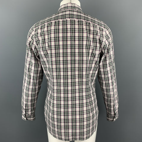PS by PAUL SMITH Size L Green Window Pane Cotton Long Sleeve Shirt