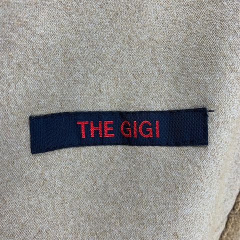 THE GIGI Size M Tan Black Textured Cotton Polyamide Zip Up Jacket