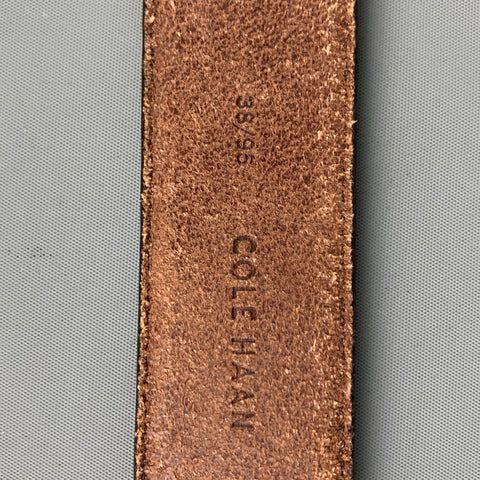 COLE HAAN Size 38 Brown Tan Perforated Leather Belt