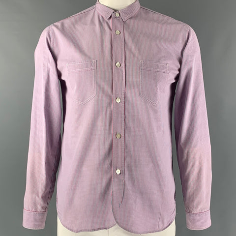 JUNYA WATANABE Camisa Manga Larga Abotonada Cuadros Rosa Azul Talla XL