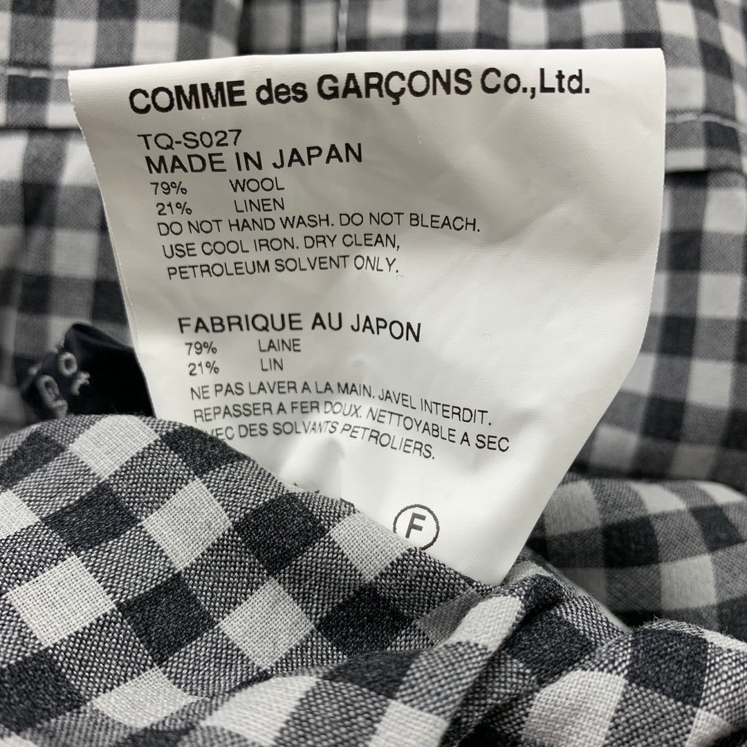 COMME des GARCONS TRICOT Size M Black & White Wool / Linen Circle Skirt