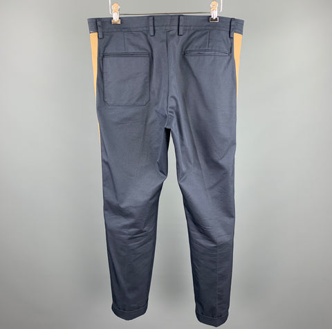 VALENTINO Size 32 Navy Cotton / Polyamide Zip Fly Casual Pants