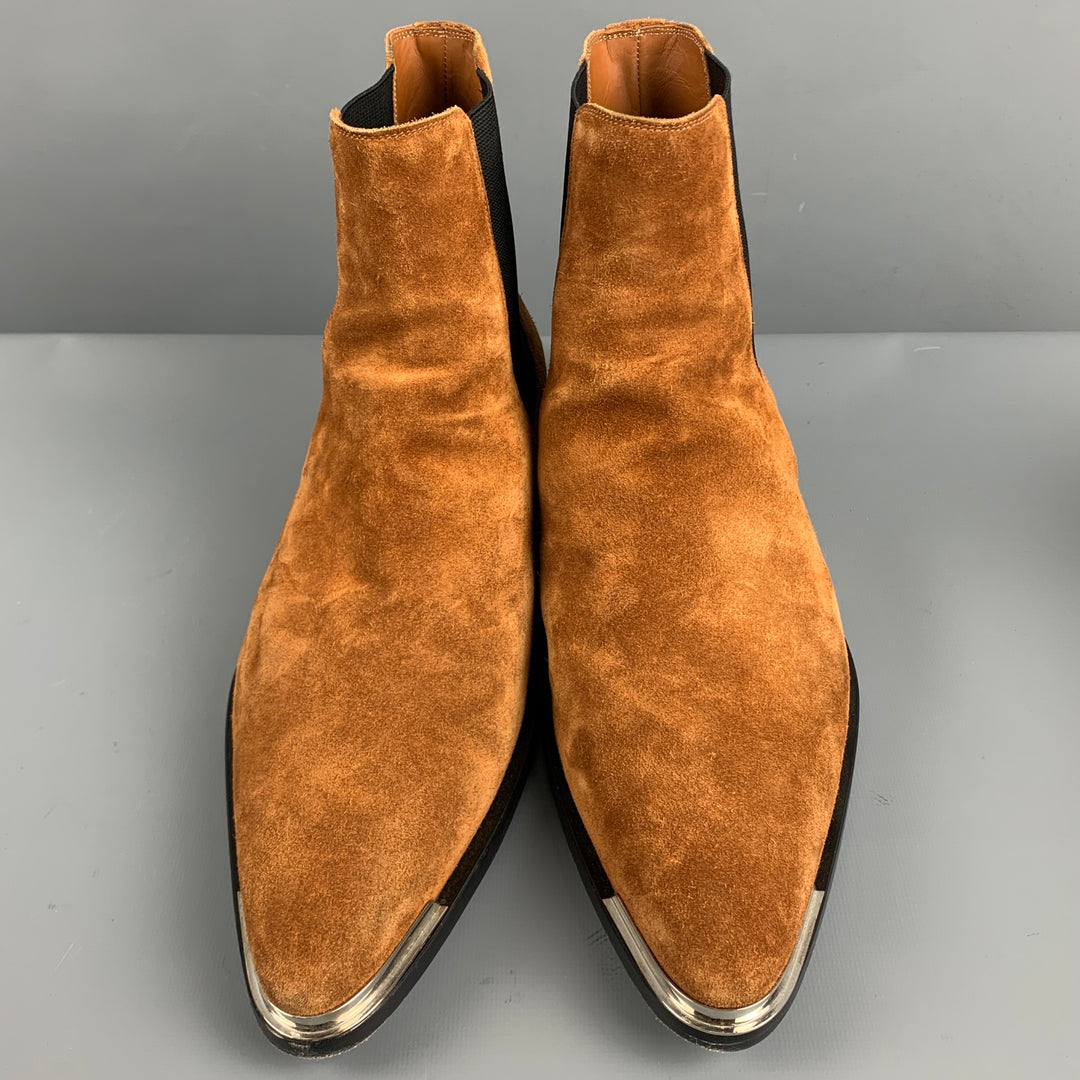 GIVENCHY Size 13 Camel Suede Chelsea Boots