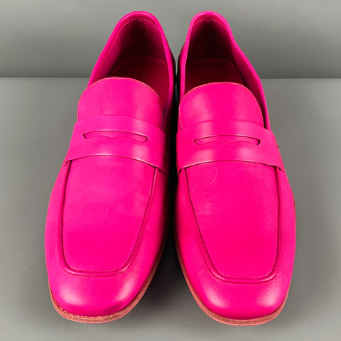 PAUL SMITH Size 10 Fuchsia Pink Leather Slip On Loafers