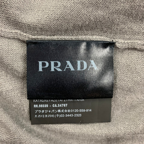 PRADA Size XL Grey Cashmere Silk Crew-Neck Pullover