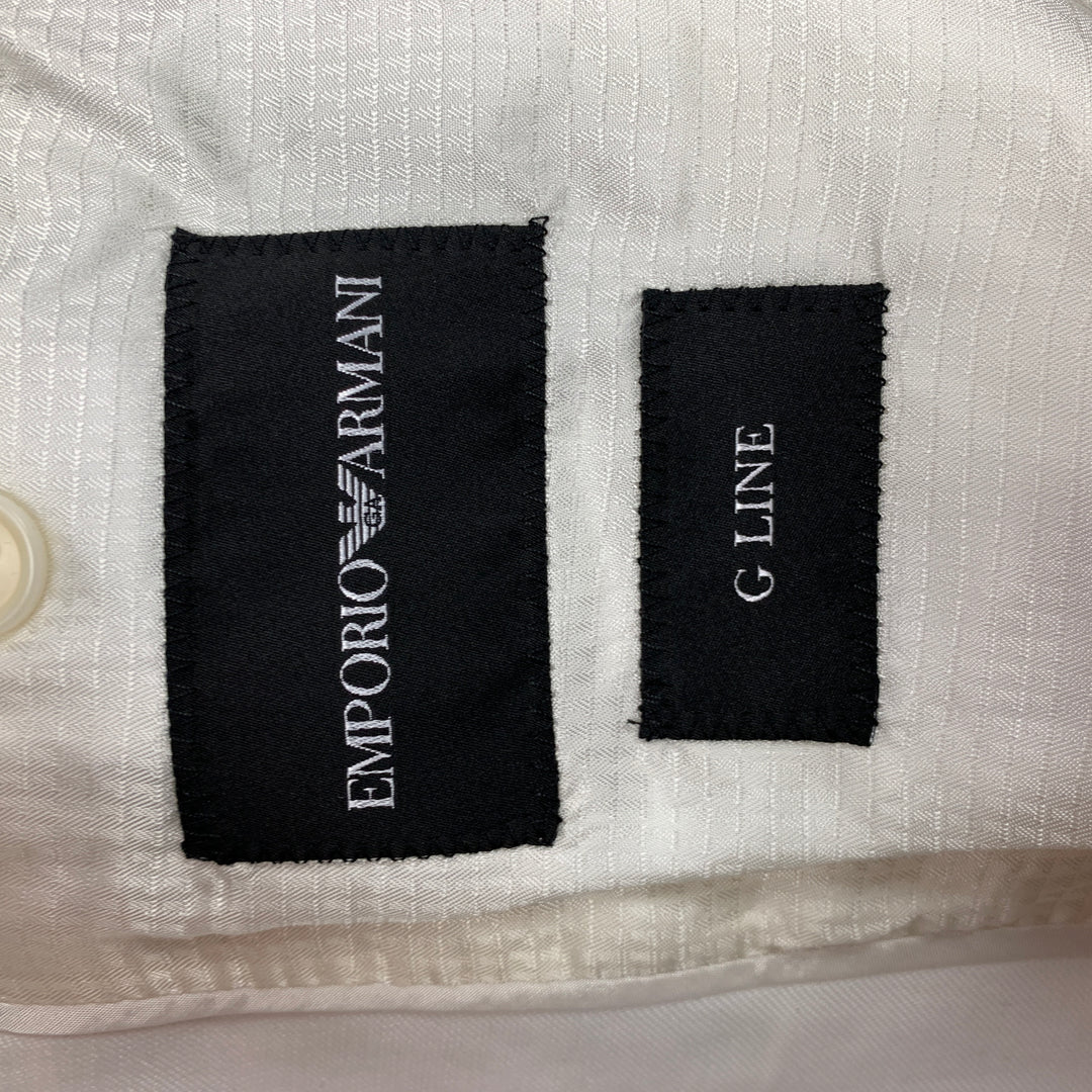 EMPORIO ARMANI Size 38 Regular White Viscose Blend Sport Coat