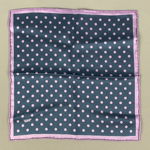 VARIOS Pañuelo de bolsillo de lunares morado azul marino