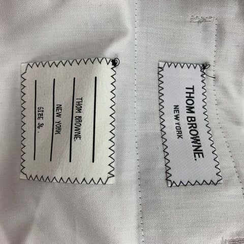 THOM BROWNE Talla 0 Pantalones casuales de talle alto de lino gris claro